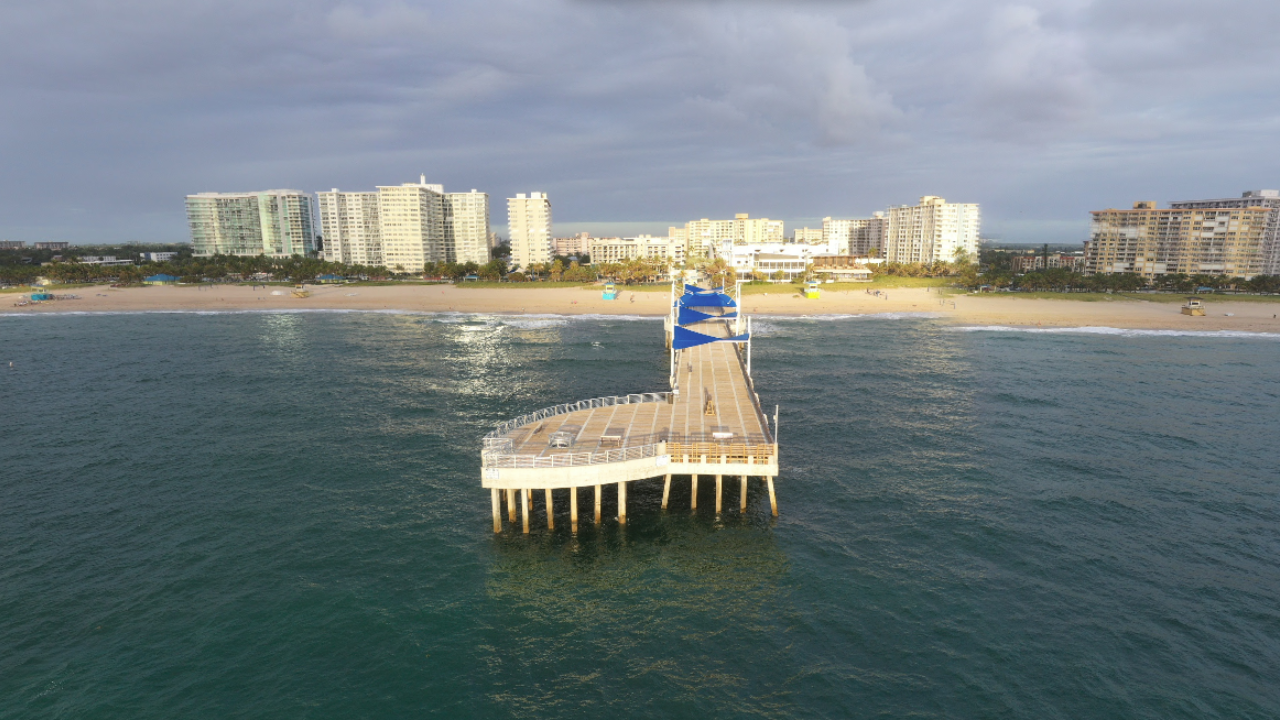 Pompano Beach Fisher Family Pier Pompano Beach, FL and surrounding water